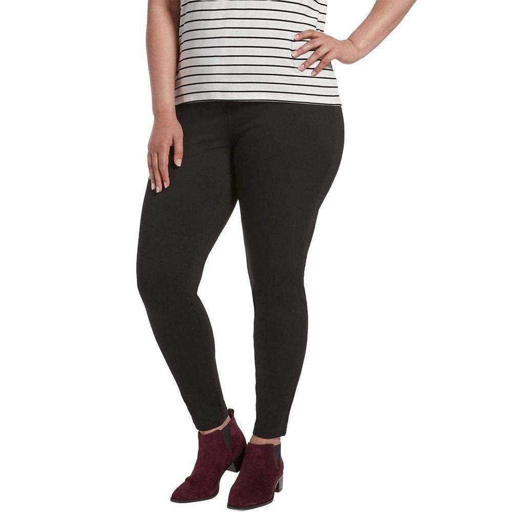 NEW HUE women's ultra soft high waist denim leggings in black